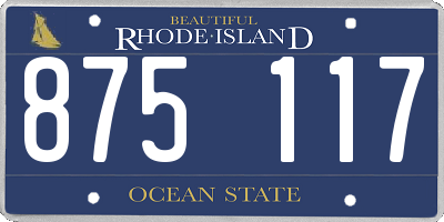 RI license plate 875117
