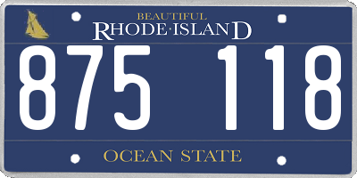 RI license plate 875118