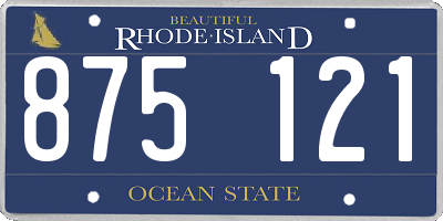 RI license plate 875121