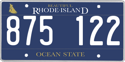 RI license plate 875122
