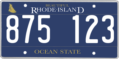RI license plate 875123