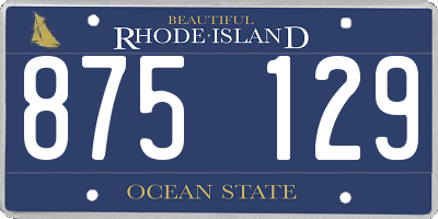 RI license plate 875129