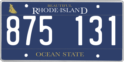 RI license plate 875131