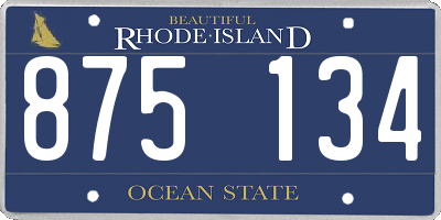 RI license plate 875134