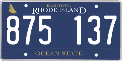 RI license plate 875137