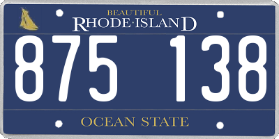 RI license plate 875138