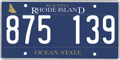 RI license plate 875139