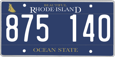 RI license plate 875140
