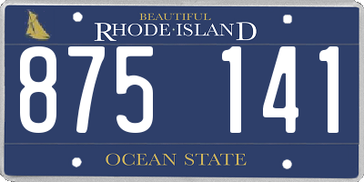 RI license plate 875141