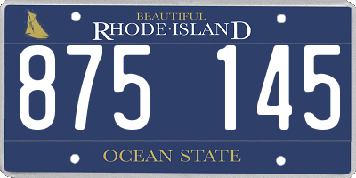 RI license plate 875145