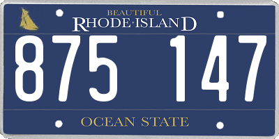 RI license plate 875147