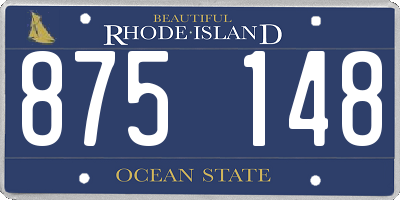 RI license plate 875148