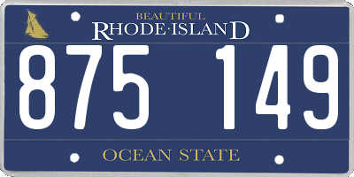 RI license plate 875149