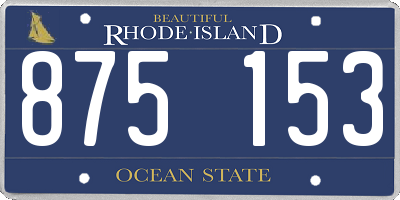 RI license plate 875153