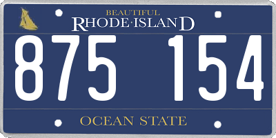 RI license plate 875154