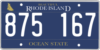 RI license plate 875167