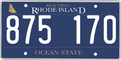 RI license plate 875170