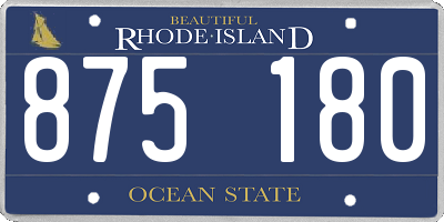 RI license plate 875180