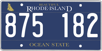 RI license plate 875182