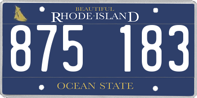 RI license plate 875183