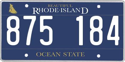 RI license plate 875184