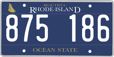 RI license plate 875186
