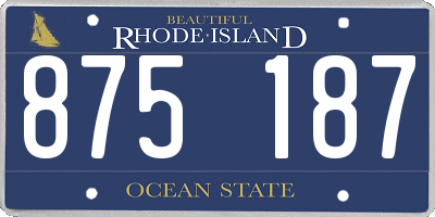 RI license plate 875187