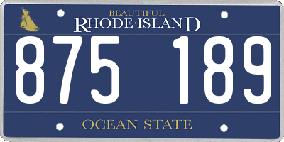 RI license plate 875189