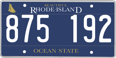 RI license plate 875192