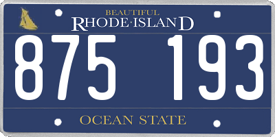 RI license plate 875193