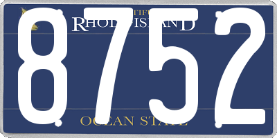 RI license plate 8752