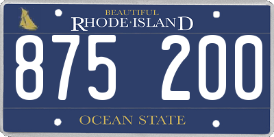 RI license plate 875200