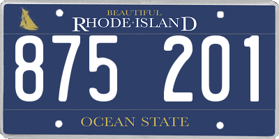 RI license plate 875201