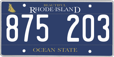 RI license plate 875203