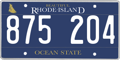 RI license plate 875204