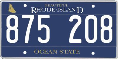 RI license plate 875208