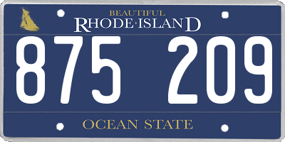 RI license plate 875209