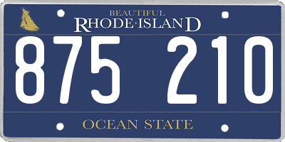 RI license plate 875210