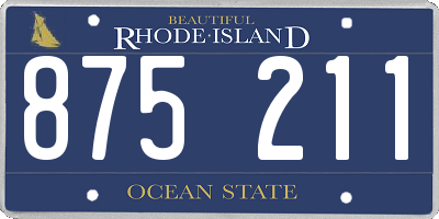 RI license plate 875211