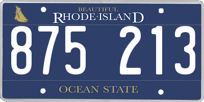 RI license plate 875213