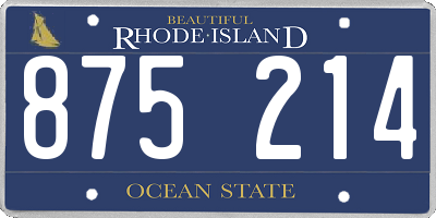 RI license plate 875214