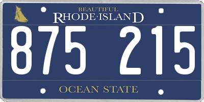 RI license plate 875215