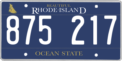 RI license plate 875217