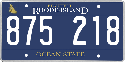 RI license plate 875218