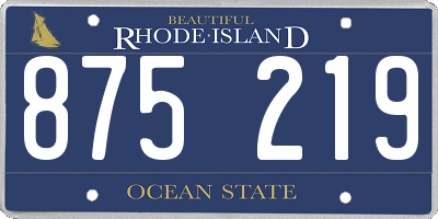 RI license plate 875219