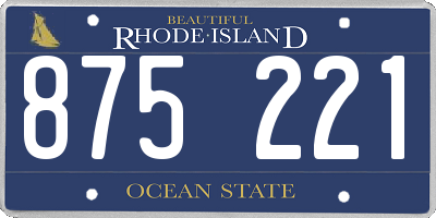 RI license plate 875221