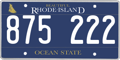RI license plate 875222