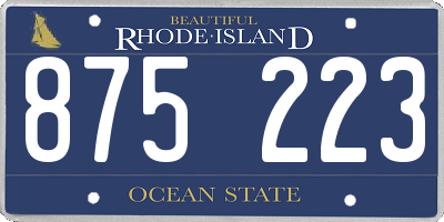 RI license plate 875223
