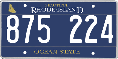 RI license plate 875224