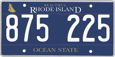 RI license plate 875225